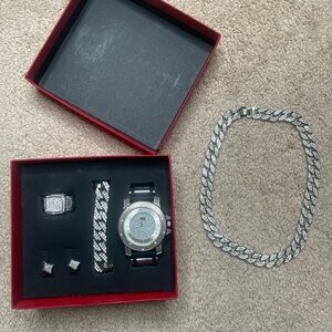 Elegant Silver Jewelry Set for Men